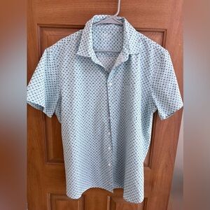 Casual Light Blue Patterned Men's Shirt